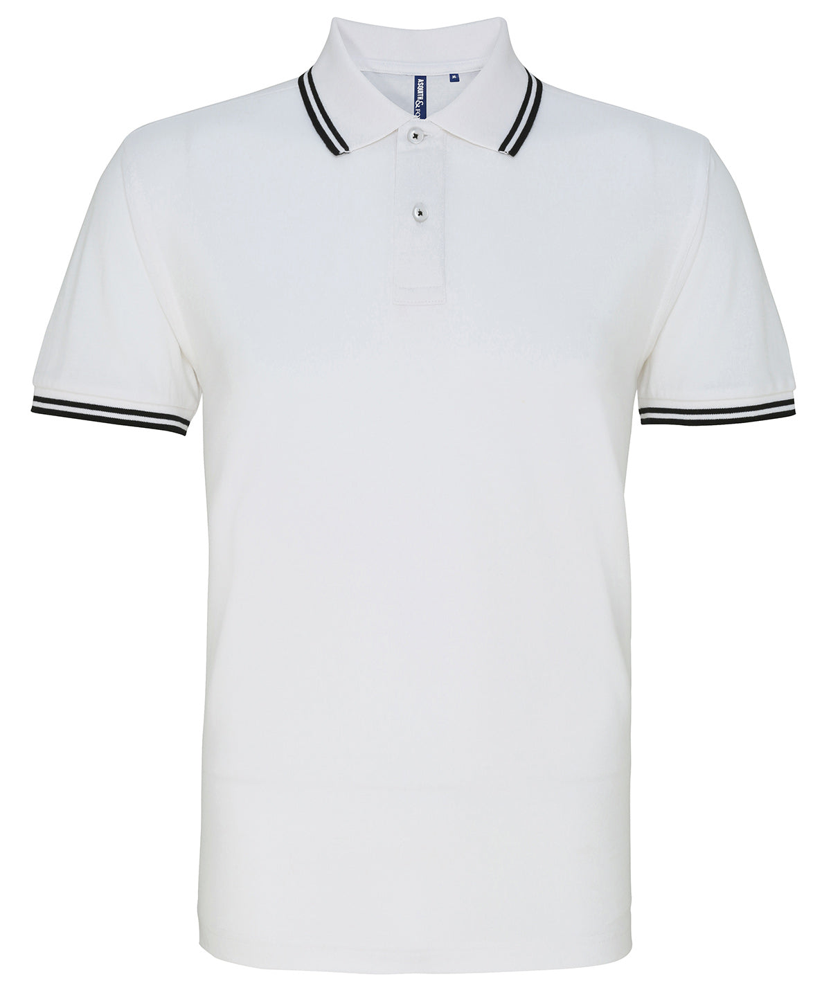 Personalised Polo Shirts - Black Asquith & Fox Men's classic fit tipped polo