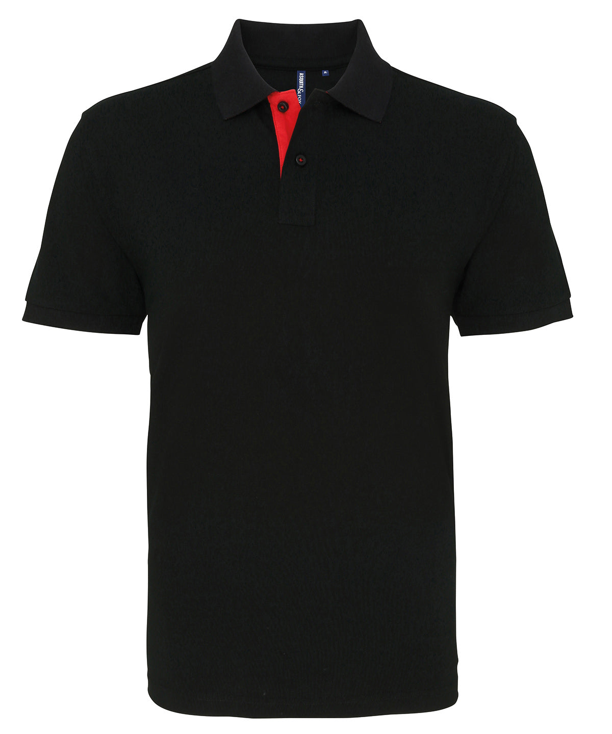 Personalised Polo Shirts - Black Asquith & Fox Men's classic fit contrast polo