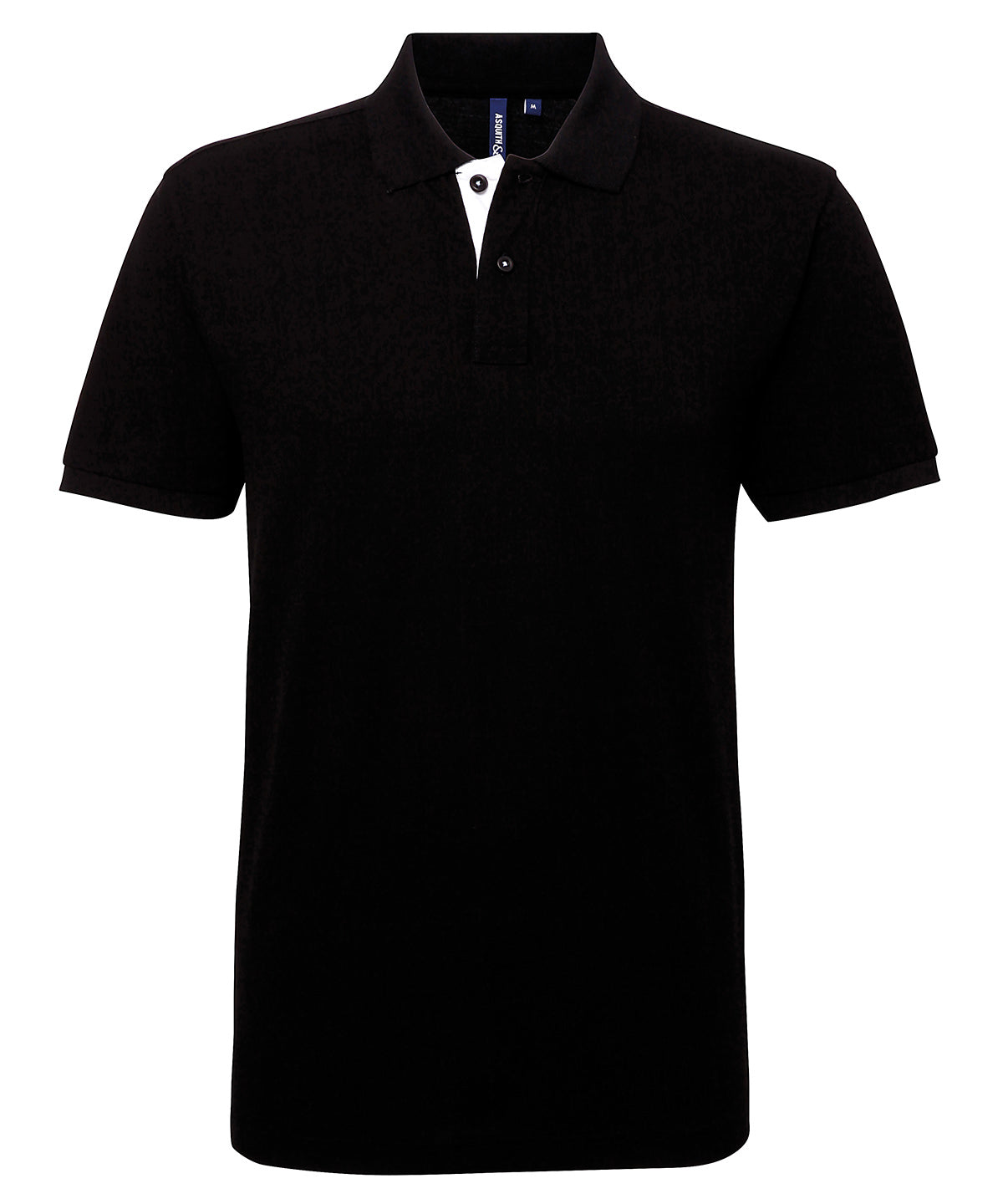 Personalised Polo Shirts - Black Asquith & Fox Men's classic fit contrast polo