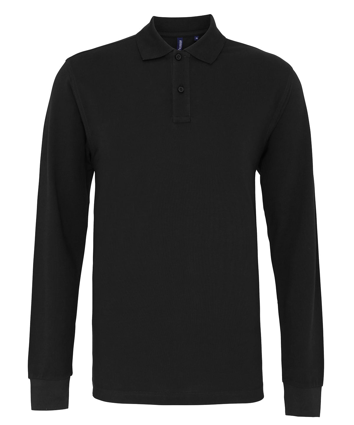 Personalised Polo Shirts - Black Asquith & Fox Men's classic fit long sleeved polo