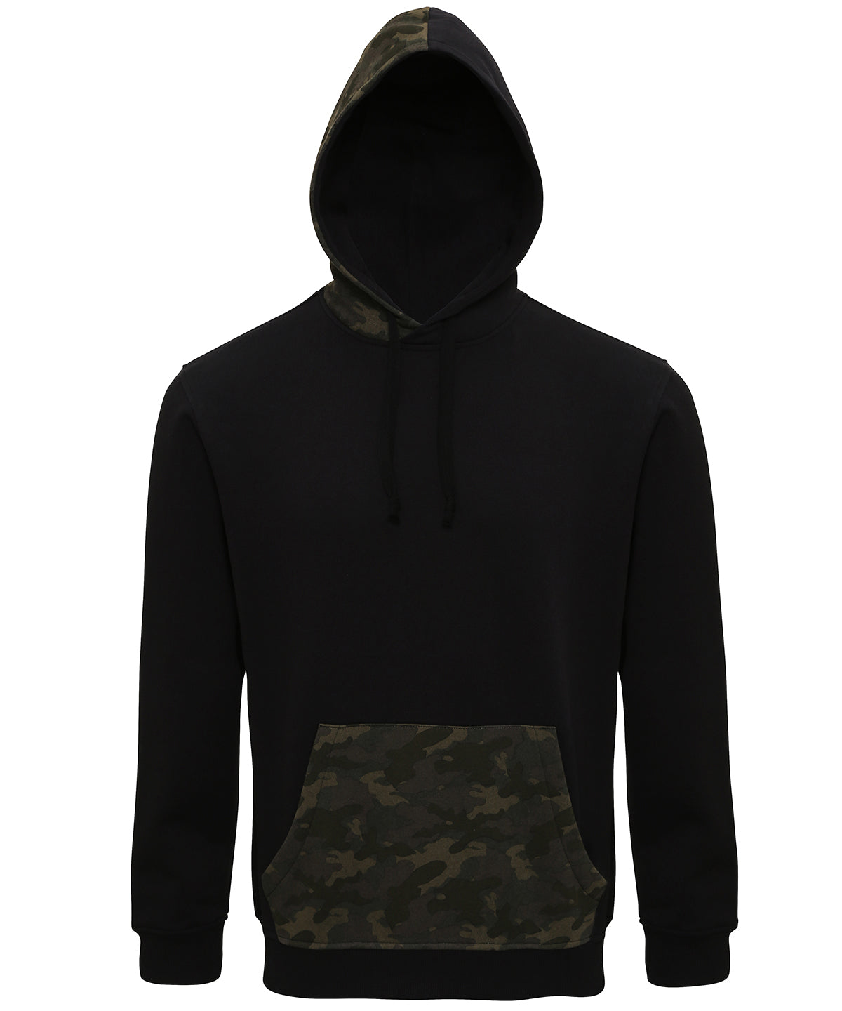 Personalised Hoodies - Black Asquith & Fox Men's camo trimmed hoodie