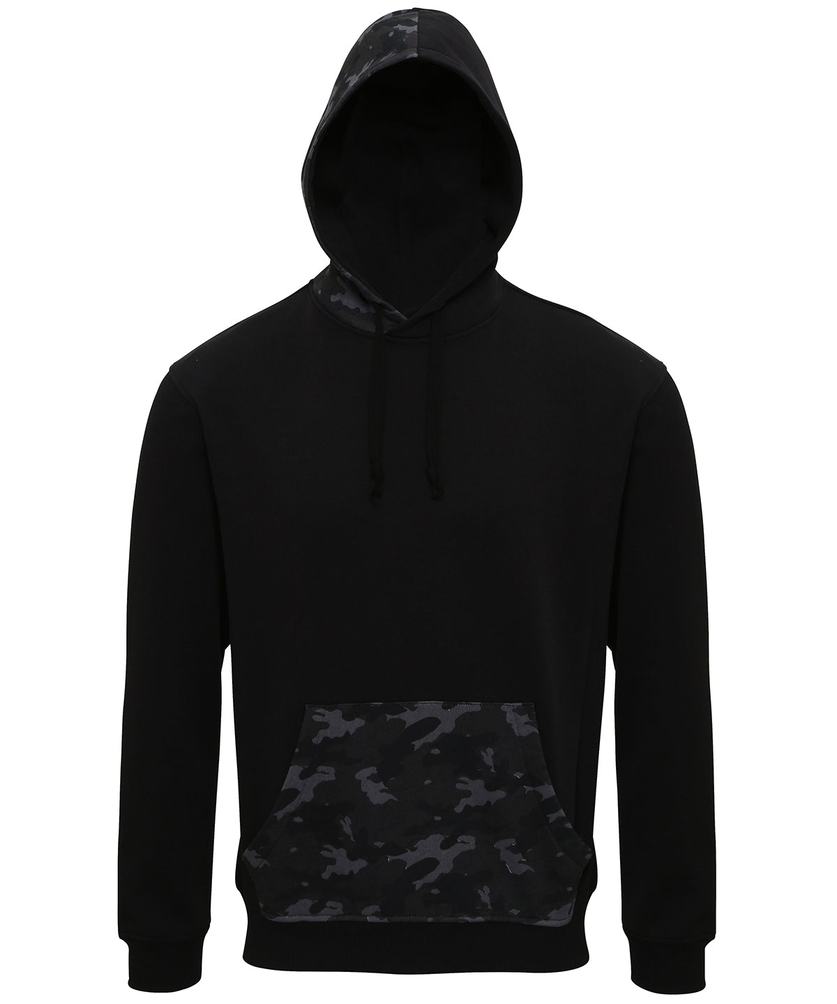 Personalised Hoodies - Black Asquith & Fox Men's camo trimmed hoodie