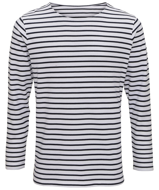Personalised T-Shirts - Stripes Asquith & Fox Men's Marinière coastal long sleeve tee