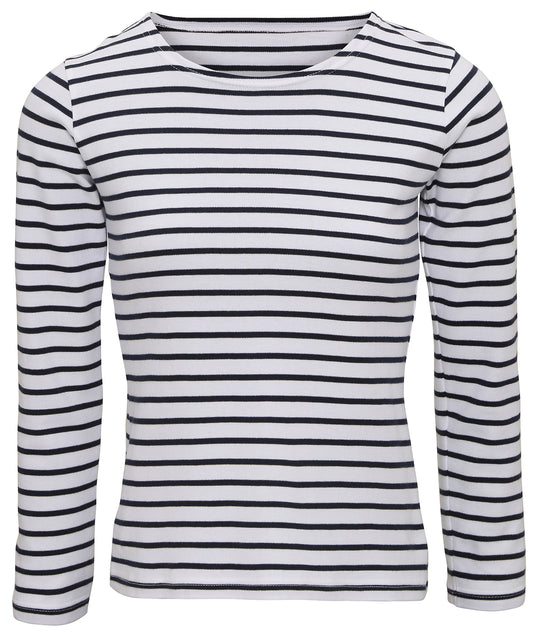 Personalised T-Shirts - Stripes Asquith & Fox Women's Marinière coastal long sleeve tee