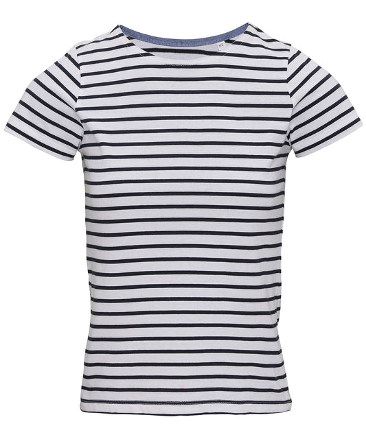 Personalised T-Shirts - Stripes Asquith & Fox Women's Marinière coastal short sleeve tee