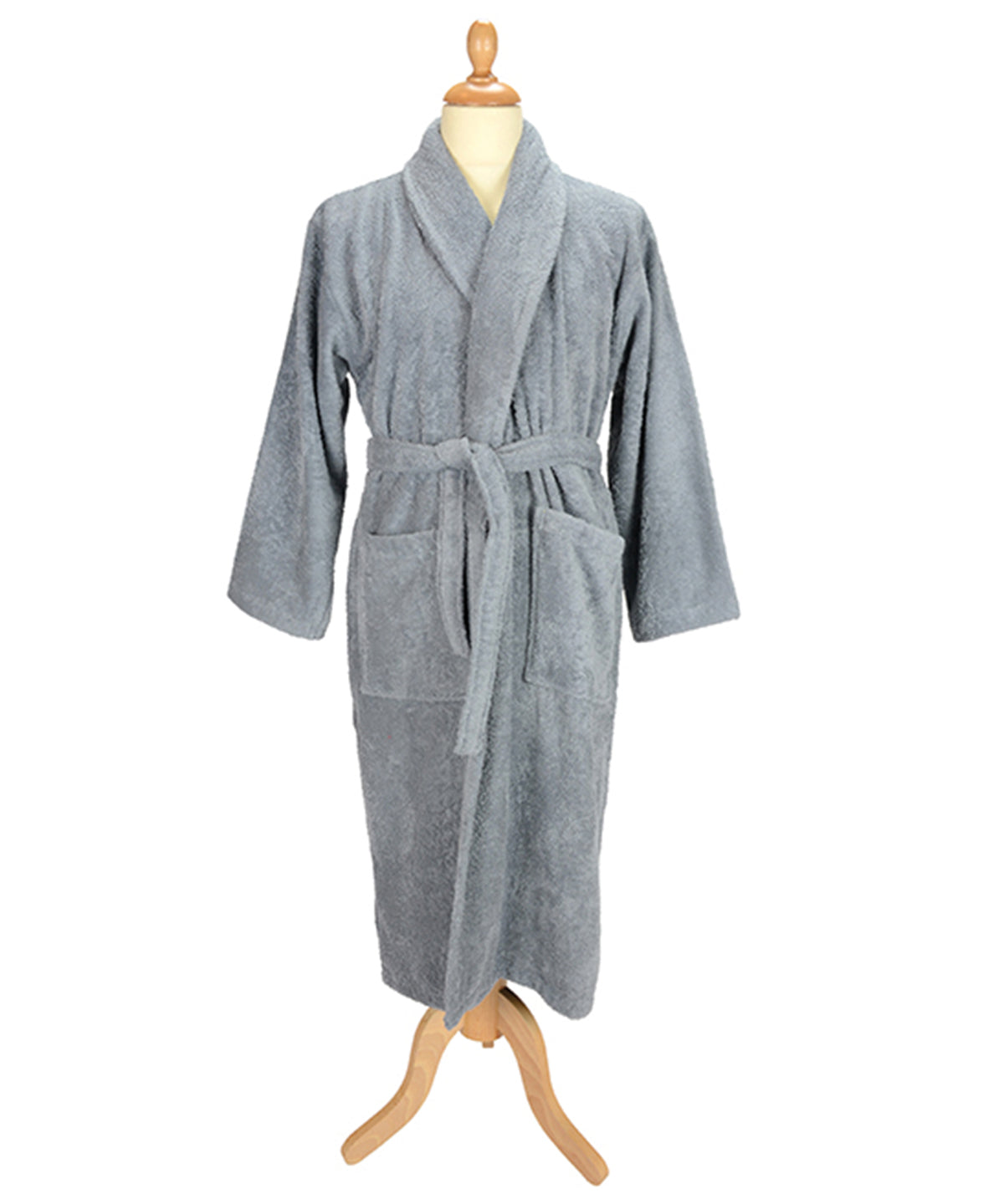 Personalised Robes - Light Grey A&R Towels ARTG® Bath robe with shawl collar