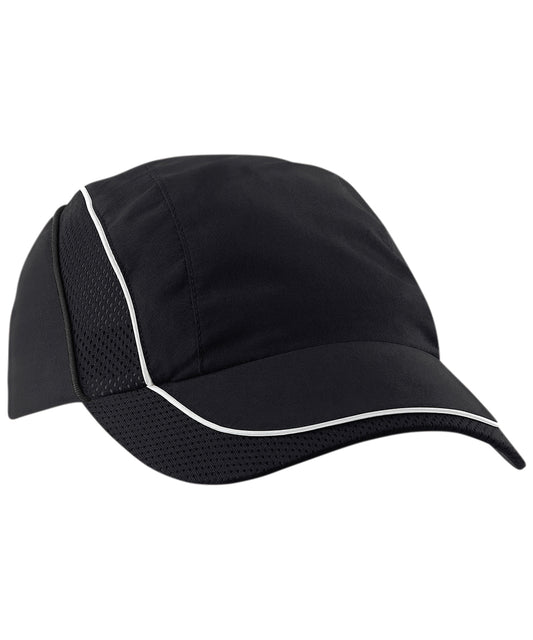 Personalised Caps - Black Beechfield Coolmax® flow mesh cap