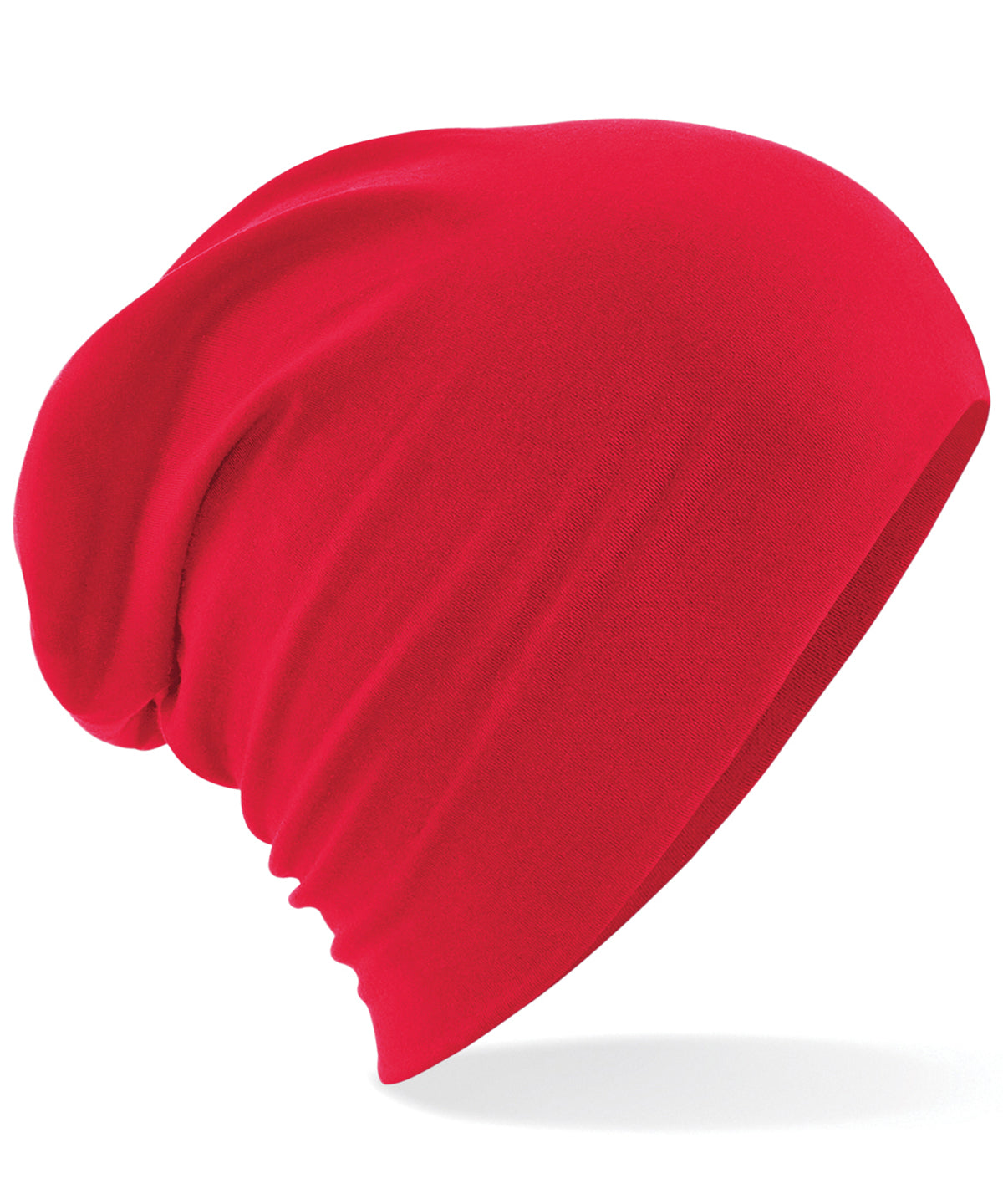 Personalised Hats - Mid Red Beechfield Hemsedal cotton slouch beanie