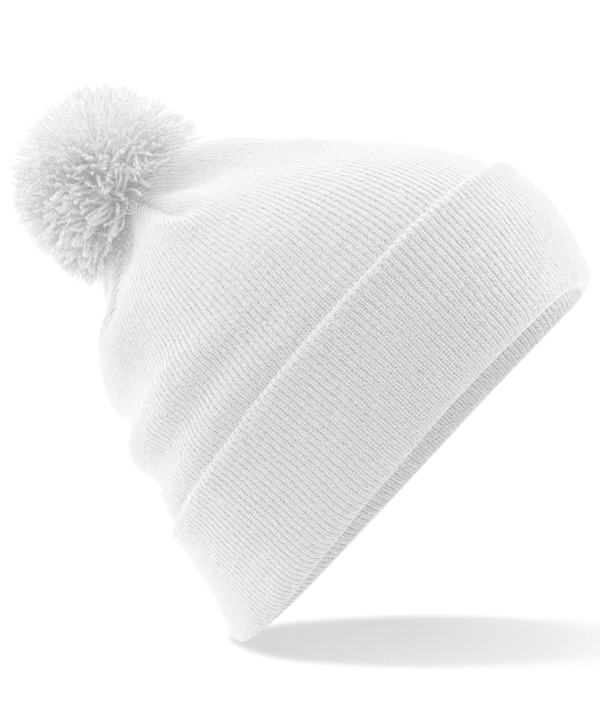 Personalised Hats - White Beechfield Original pom pom beanie