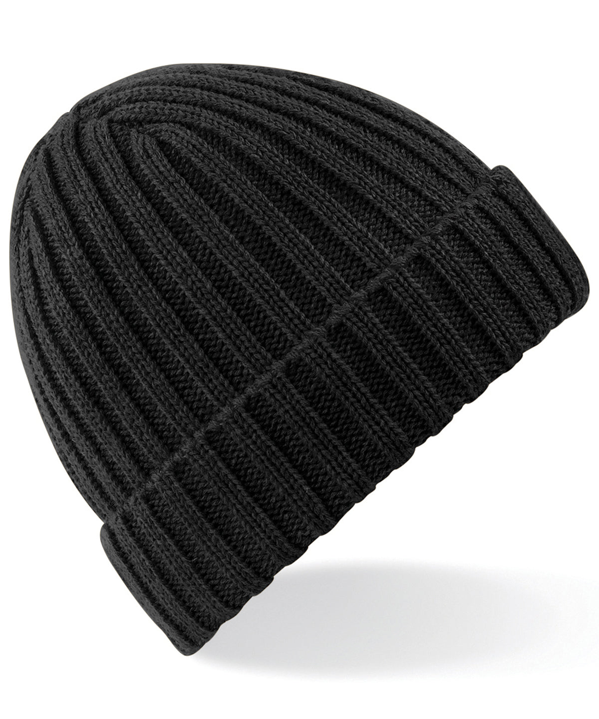 Personalised Hats - Black Beechfield Chunky ribbed beanie