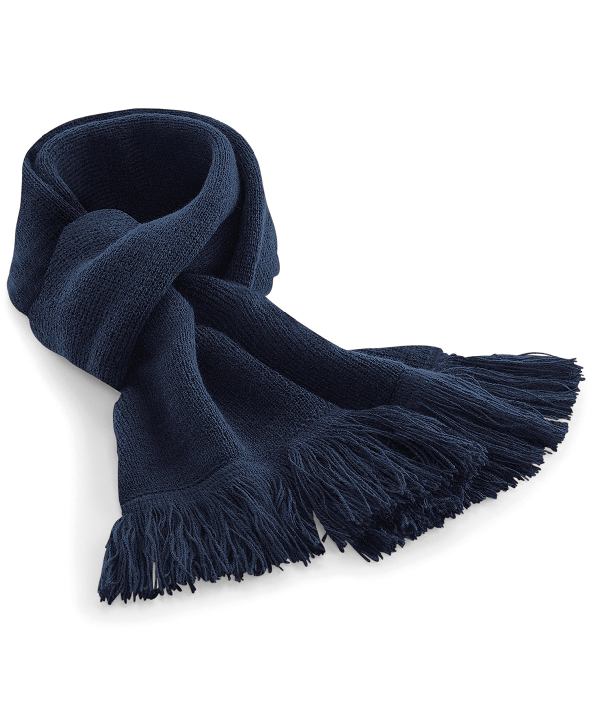 Personalised Scarves - Navy Beechfield Classic knitted scarf