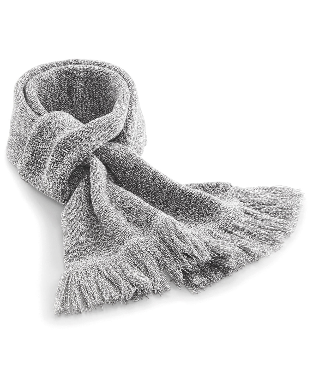Personalised Scarves - Heather Grey Beechfield Classic knitted scarf