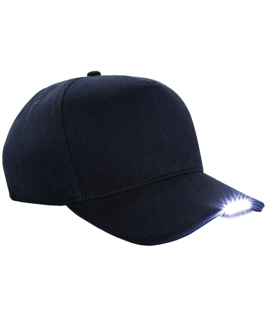 Personalised Caps - Black Beechfield LED light cap