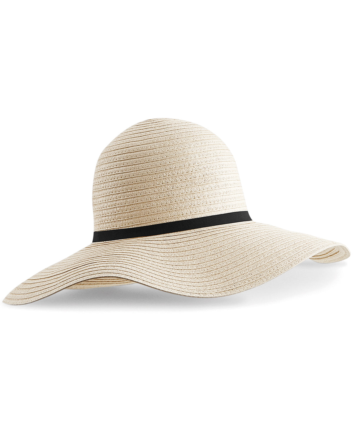 Personalised Hats - Natural Beechfield Marbella wide-brimmed sun hat
