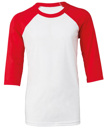 Personalised T-Shirts - White Bella Canvas Youth ¾ sleeve baseball tee