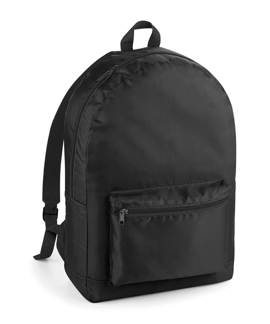 Personalised Bags - Black Bagbase Packaway backpack