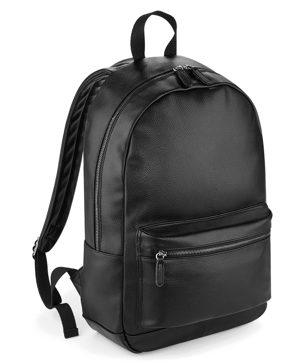 Personalised Bags - Black Bagbase Faux leather fashion backpack