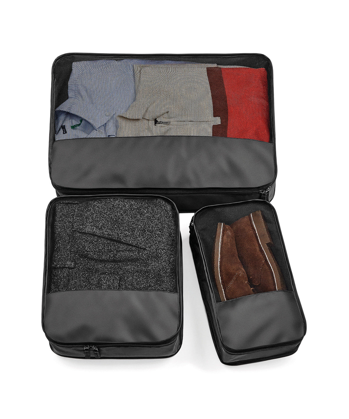 Personalised Travel Sets - Black Bagbase Escape packing cube set (Set of 3)