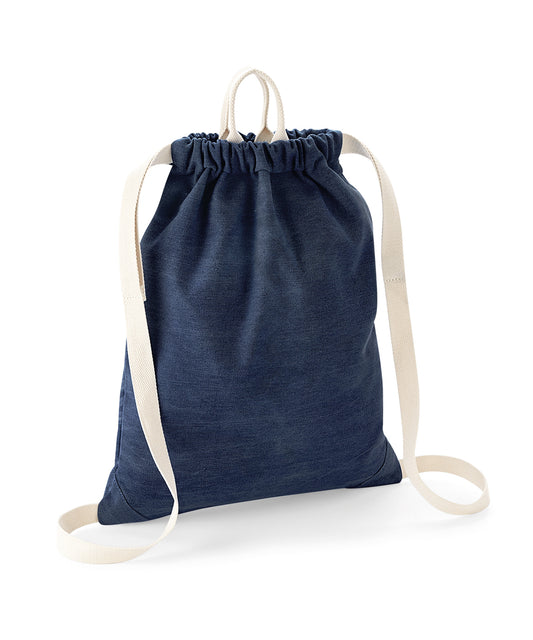 Personalised Bags - Navy Bagbase Denim gymsac