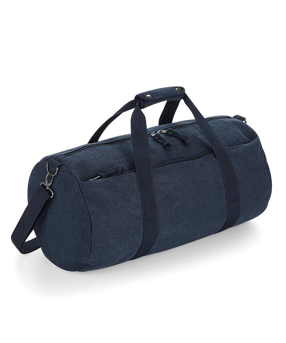 Personalised Bags - Navy Bagbase Vintage canvas barrel bag