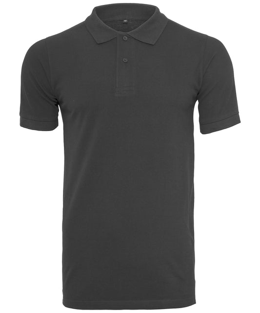 Personalised Polo Shirts - Black Build Your Brand Piqué polo shirt