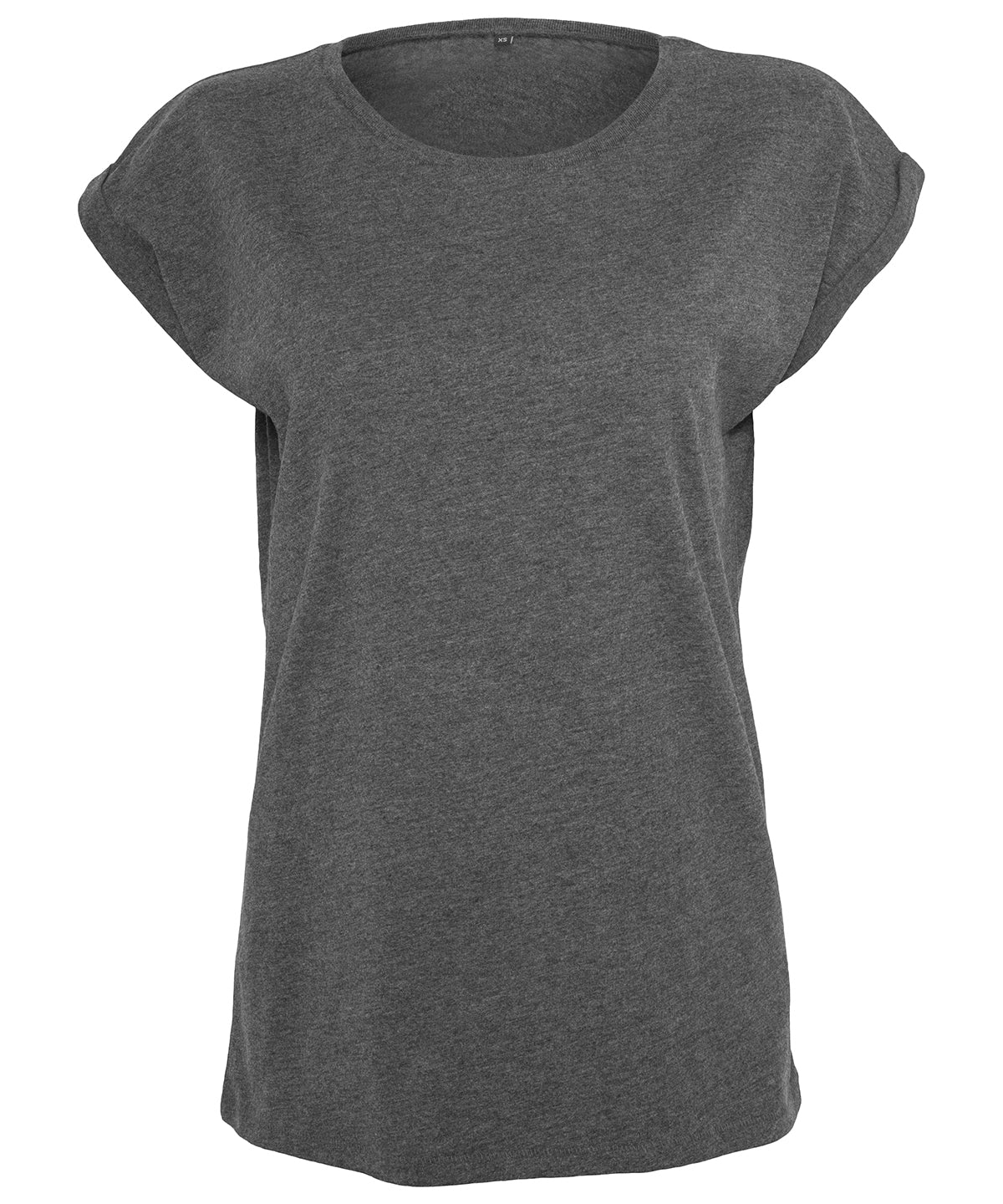 Personalised T-Shirts - Black Build Your Brand Women's extended shoulder tee
