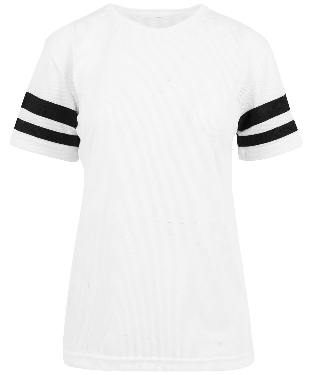 Personalised T-Shirts - Black Build Your Brand Women's mesh stripe tee