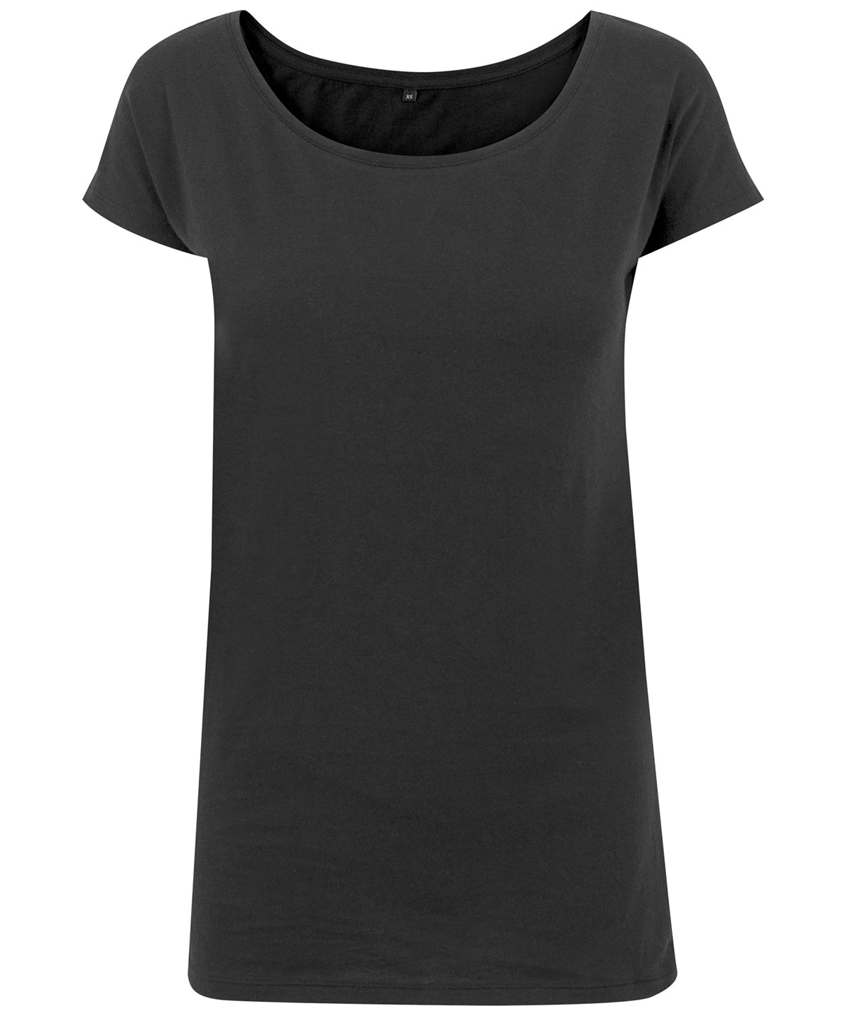 Personalised T-Shirts - Black Build Your Brand Women's wide neck tee