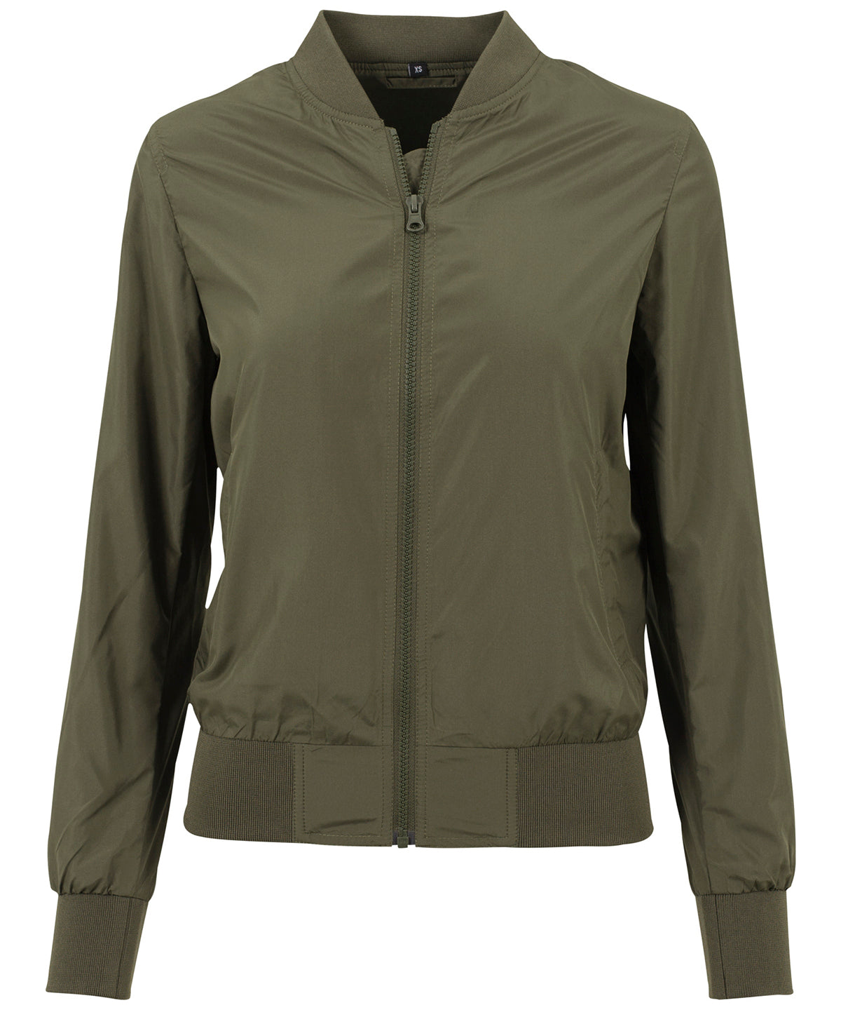 Personalised Jackets - Black Build Your Brand Women's nylon bomber jacket