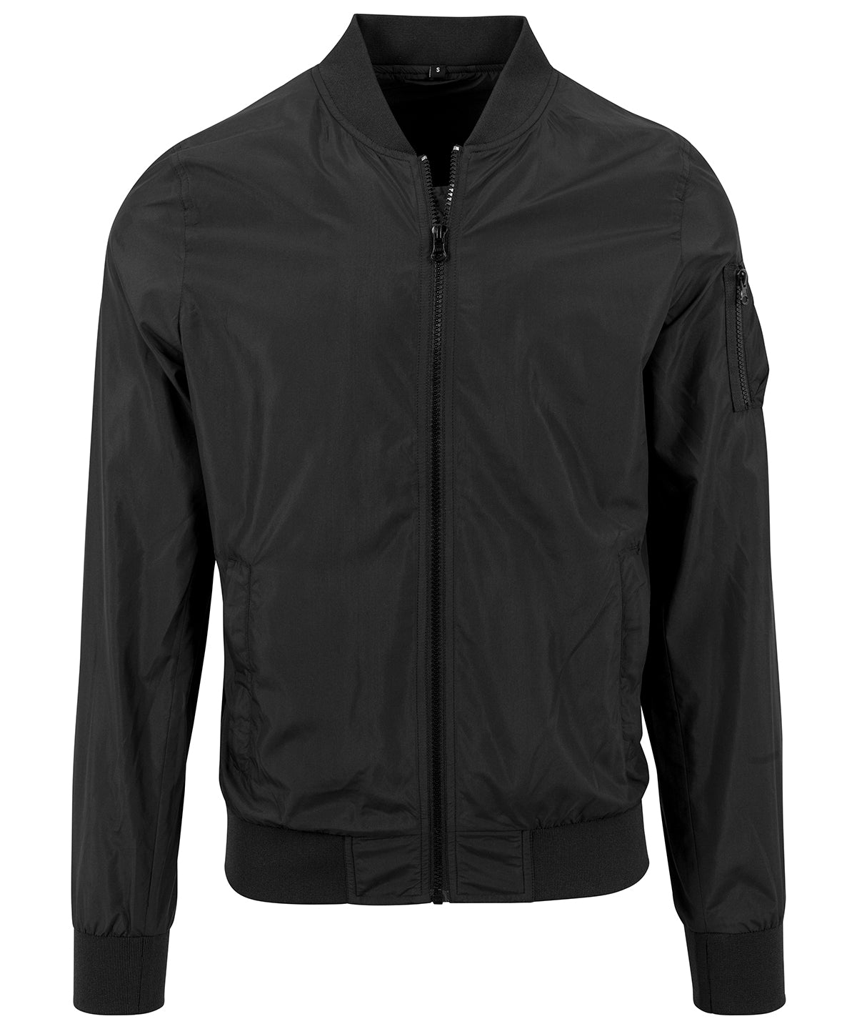 Personalised Jackets - Black Build Your Brand Nylon bomber jacket