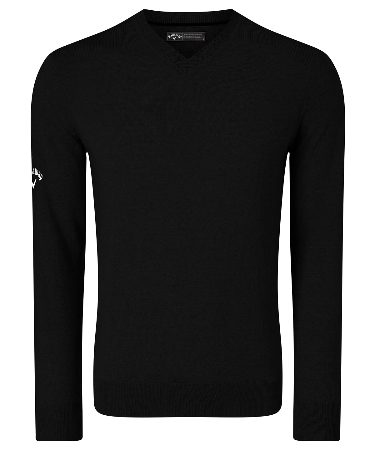 Personalised Knitted Jumpers - Black Callaway Ribbed v-neck Merino sweater