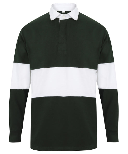 Personalised Polo Shirts - Bottle Front Row Panelled rugby shirt