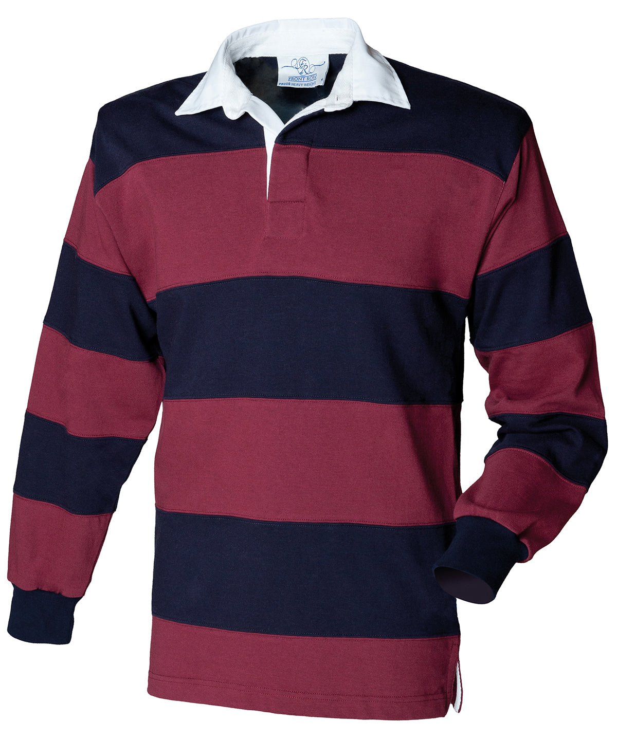 Personalised Polo Shirts - Stripes Front Row Sewn stripe long sleeve rugby shirt