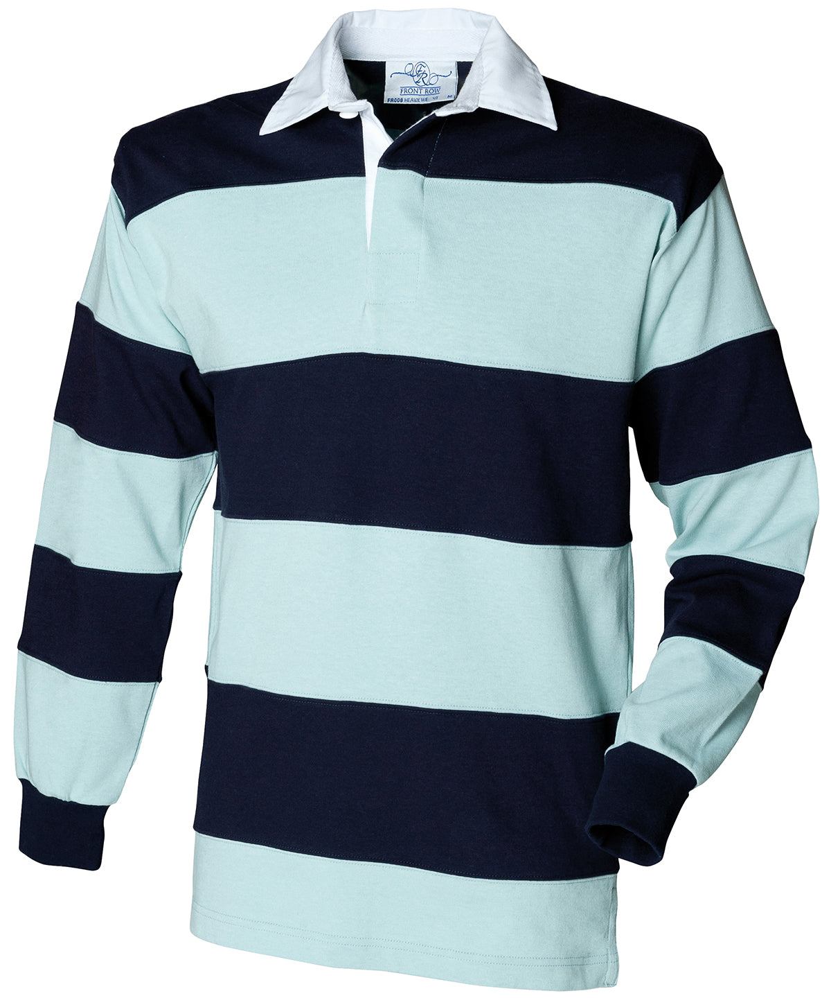 Personalised Polo Shirts - Stripes Front Row Sewn stripe long sleeve rugby shirt