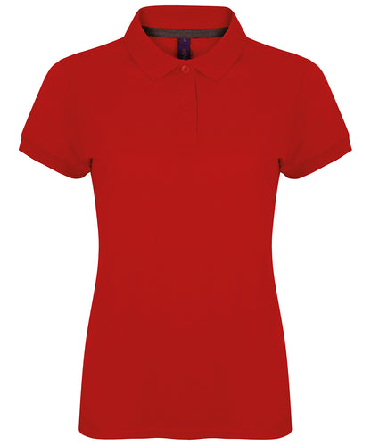 Personalised Polo Shirts - Black Henbury Women's micro-fine piqué polo shirt
