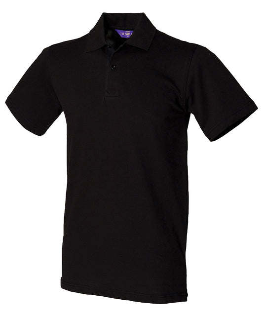 Personalised Polo Shirts - Black Henbury Stretch piqué polo shirt