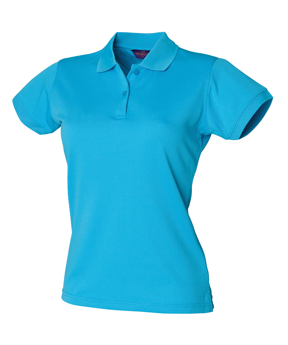Personalised Polo Shirts - Mid Blue Henbury Women's Coolplus® polo shirt