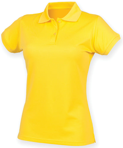 Personalised Polo Shirts - Mid Blue Henbury Women's Coolplus® polo shirt