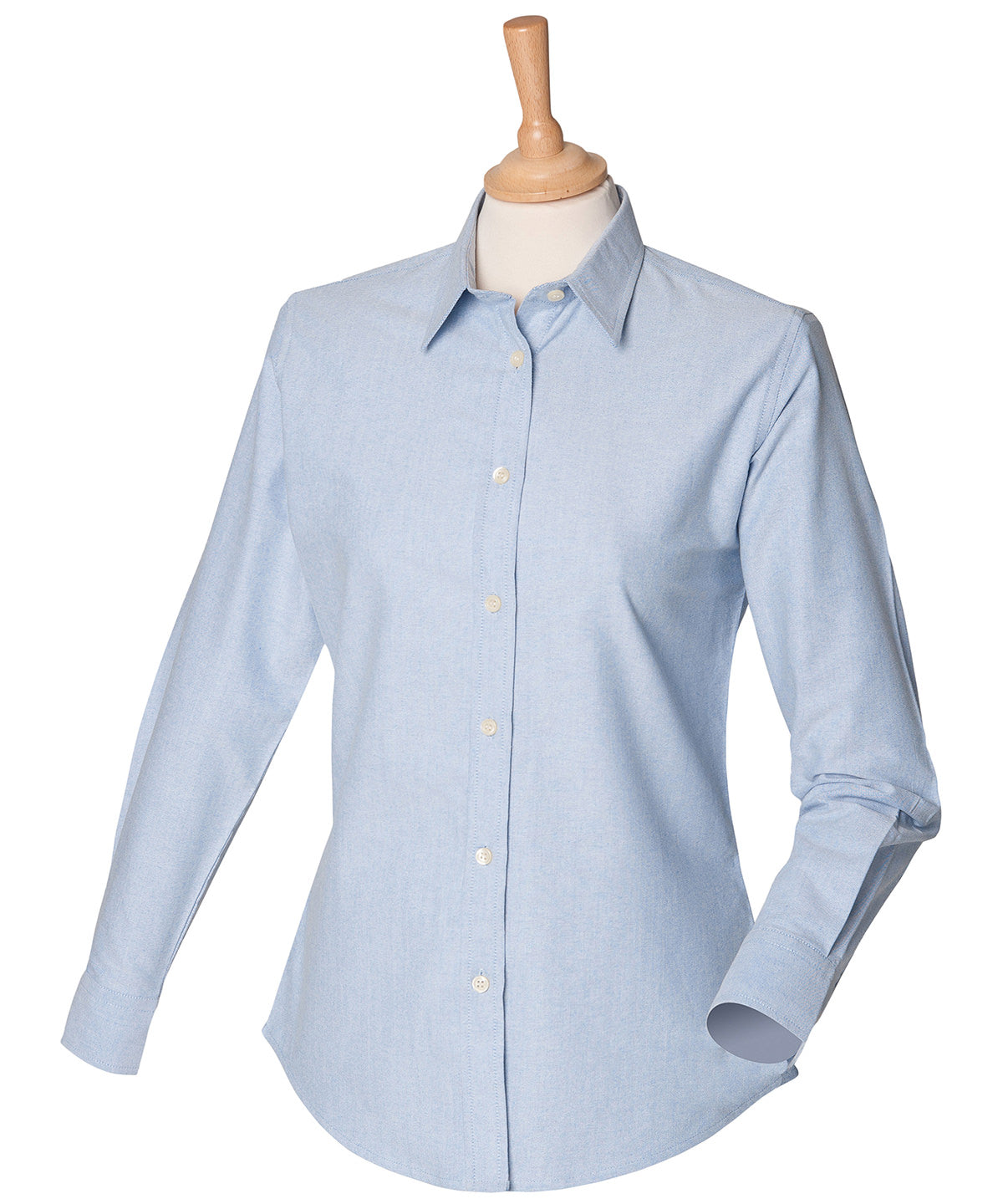 Personalised Shirts - Light Blue Henbury Women's classic long sleeve Oxford shirt