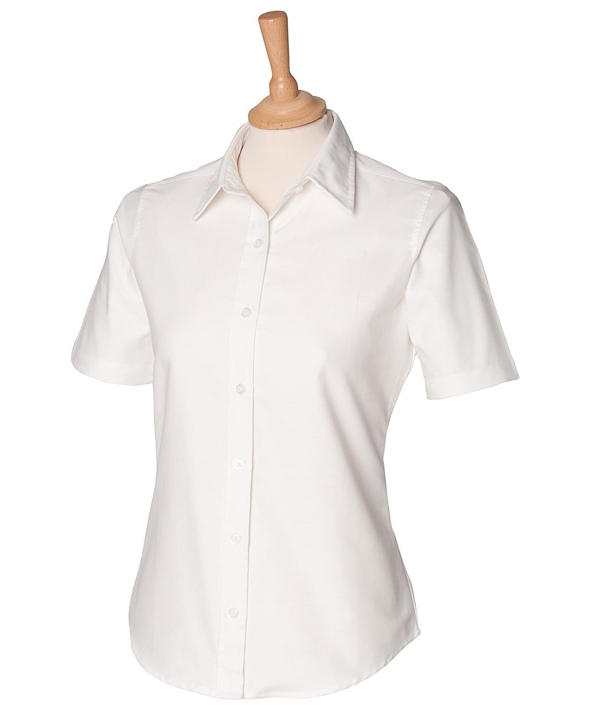 Personalised Shirts - Mid Blue Henbury Women's short sleeve classic Oxford shirt