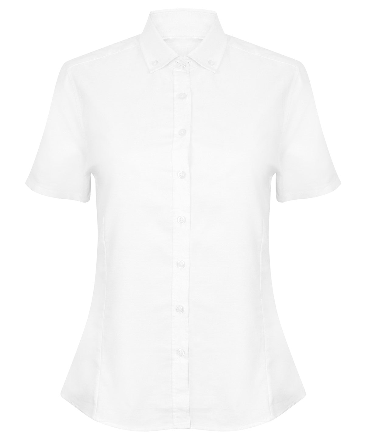 Personalised Shirts - Light Blue Henbury Women's modern short sleeve Oxford shirt