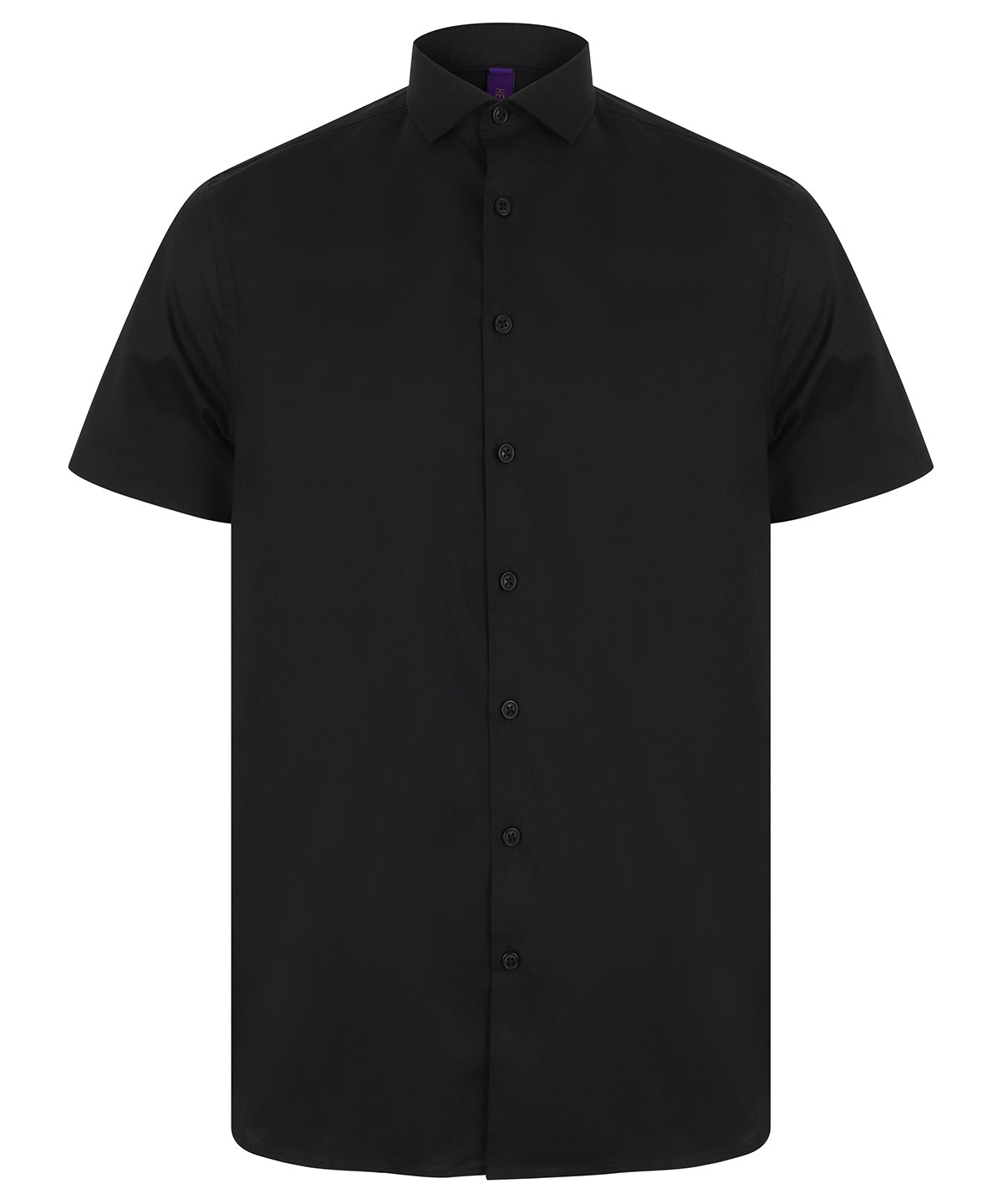 Personalised Shirts - Black Henbury Short sleeve stretch shirt