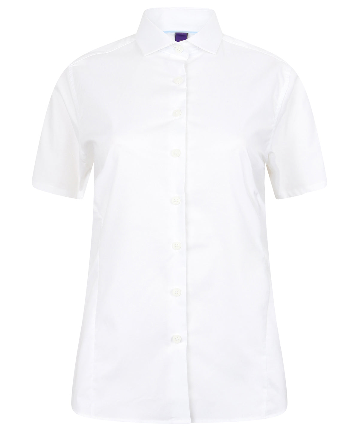 Personalised Shirts - Light Blue Henbury Women's short sleeve stretch shirt