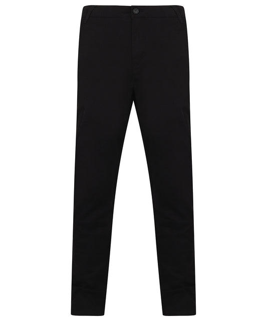 Personalised Trousers - Black Henbury Stretch chinos with flex waistband