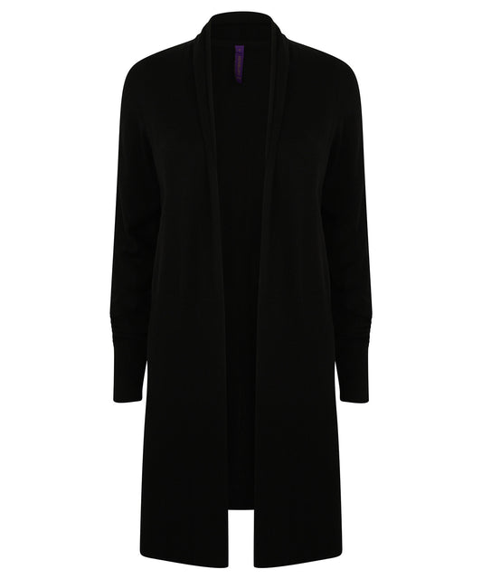 Personalised Cardigans - Black Henbury Women's longline open cardigan