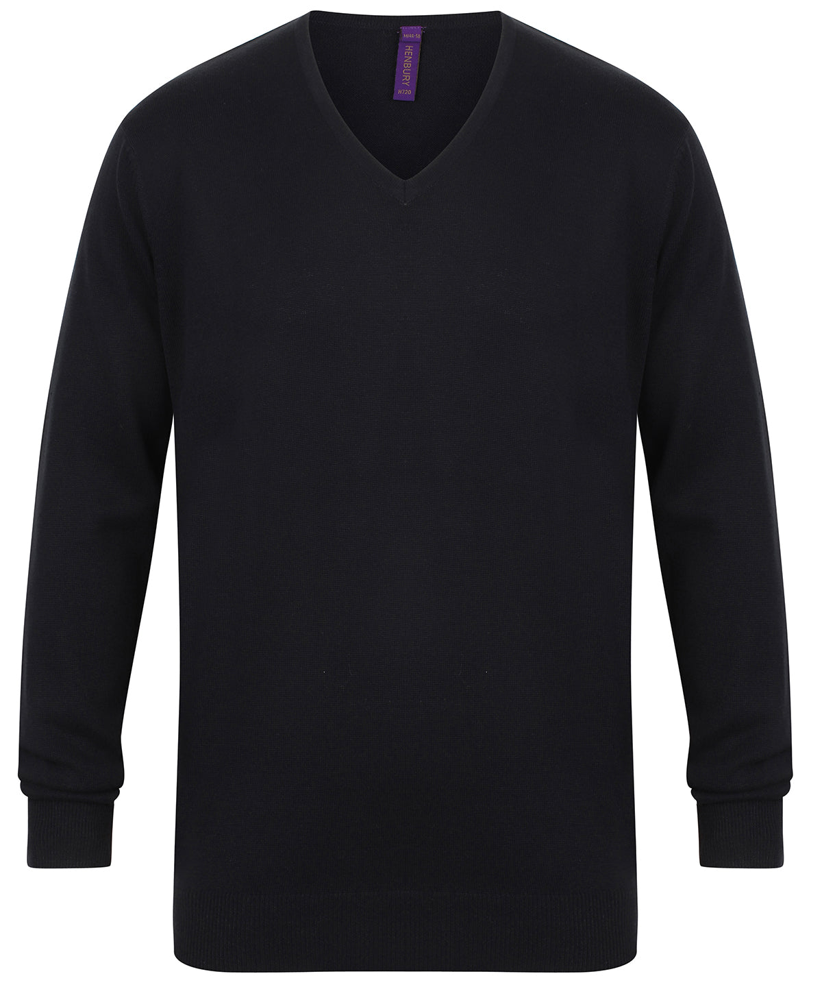 Personalised Knitted Jumpers - Black Henbury 12 gauge v-neck jumper