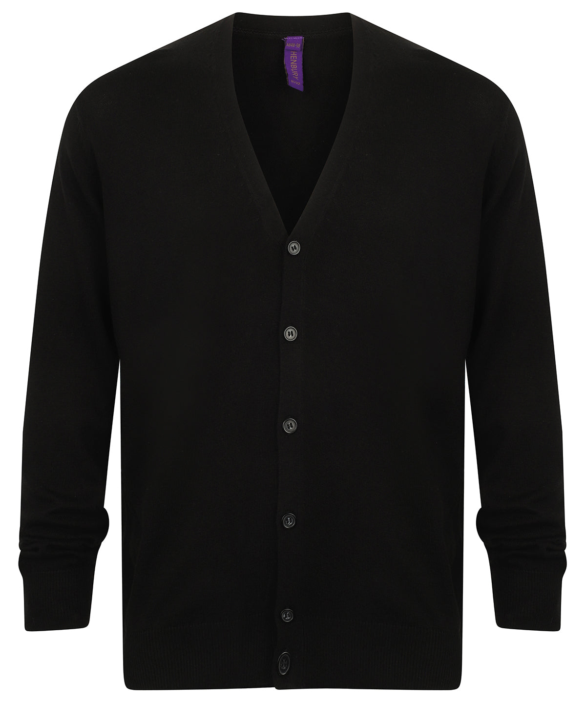 Personalised Cardigans - Black Henbury V-button cardigan