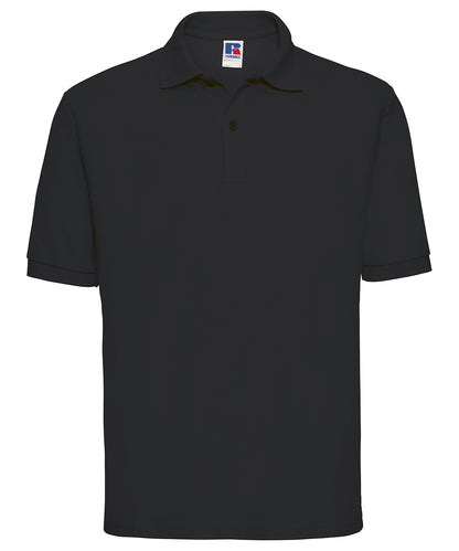 Personalised Polo Shirts - Black Russell Europe Classic polycotton polo