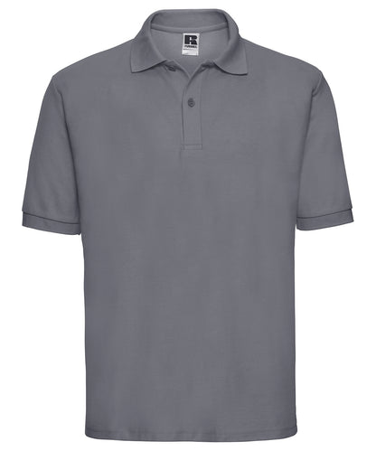 Personalised Polo Shirts - Black Russell Europe Classic polycotton polo