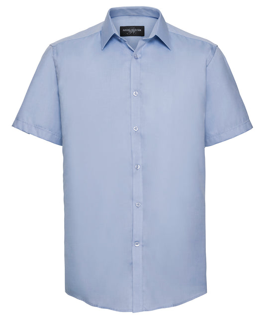 Short sleeve herringbone shirt